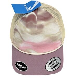 Columbia Womens Trucker Snapback Cap Hat Tie Dye Pink Beige Hiking Outdoor